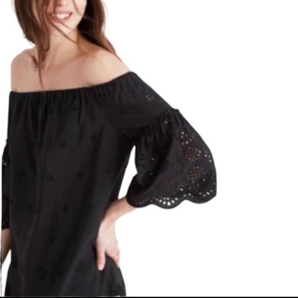 Madewell Off The Shoulder Black Eyelet Dress - Picture 8 of 8